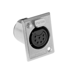 AC7FPZ - XLR 7 гніздо на панель, тип-P, базова модель, колір-нікель, корпус-метал
