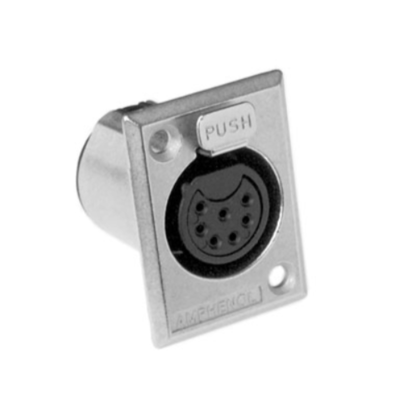 AC7FPZ - XLR 7 гнездо на панель, тип-P, базовая модель, цвет- никель, корпус- металл