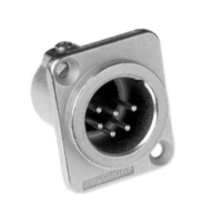 AC6AMDZ - XLR 6 штекер на панель, фланець D-типу, базова модель, колір-нікель, корпус-метал