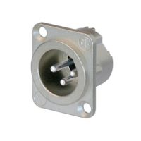 NC3MD-LX-HA - XLR 3 штекер на панель, фланец D-типа, под обжим, контакты- покрытие серебро