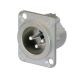 NC3MD-LX - XLR 3 штекер на панель, фланець D-типу, пайка, контакти - покриття срібло