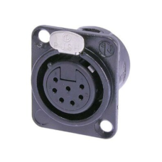 NC7FD-L-B-1 - XLR 7 штекер на панель, фланець D-типу, під пайку, контакти - покриття золото