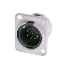 NC7MD-L-1 - XLR 7 штекер на панель, фланець D-типу, під пайку, контакти- покриття срібло