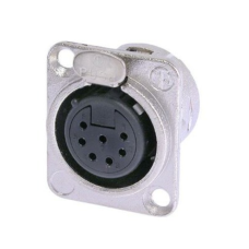 NC7FD-L-1 - Роз'єм XLR 7 штекер на панель, фланець D-типу, під пайку, контакти- покриття срібло