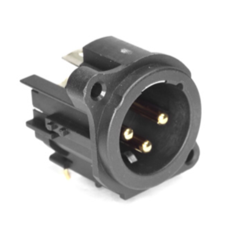 AC3MAH-AU-PRE - XLR 3 штекер на панель у плату, горизонтальне встановлення