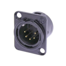 NC5MD-L-B-1 - XLR 5 штекер на панель, фланец D-типа, под пайку, контакты- покрытие золото