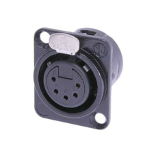 NC5FD-L-B-1 - XLR 5 гніздо на панель, фланець D-типу, під пайку, контакти - покриття золото