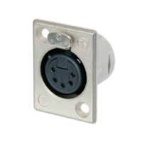 NC5FP-1 - Панельний роз'єм XLR5 гніздо, фланець P-типу, контакти - латунь / покриття срібло