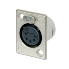 NC5FP-1 - Панельний роз'єм XLR5 гніздо, фланець P-типу, контакти - латунь / покриття срібло