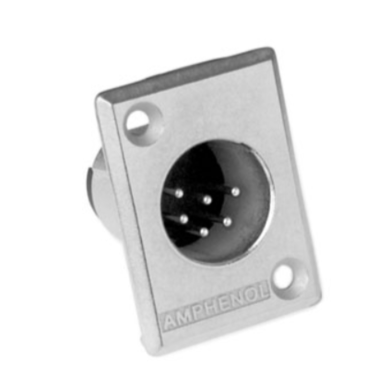 AC6AMP - XLR 6 штекер на панель, тип-P, базова модель, колір-нікель, корпус-метал