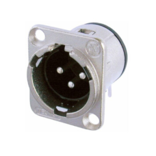 NC3MD-H - XLR 3 штекер на панель, фланець D-типу, можливий монтаж на плату (горизонтально)