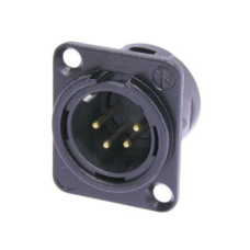 NC4MD-L-B-1 - XLR 4 штекер на панель, фланець D-типу, під пайку, контакти - покриття золото