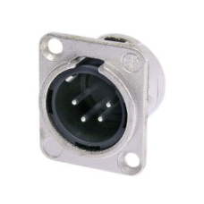 NC4MD-L-1 - XLR 4 штекер на панель, фланець D-типу, під пайку, контакти - покриття срібло