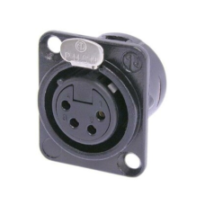 NC4FD-L-B-1 - XLR 4 гніздо на панель, фланець D-типу, під пайку, контакти - покриття золото