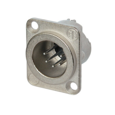 NC5MD-LX - XLR 5 штекер на панель, фланець D-типу, пайка, контакти - покриття срібло