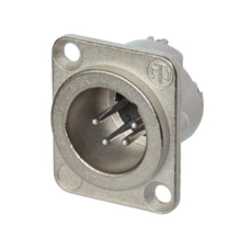 NC4MD-LX - XLR 4 штекер на панель, фланець D-типу, пайка, контакти - покриття срібло