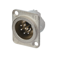 NC6MD-LX - XLR 6 штекер на панель, фланец D-типа, пайка, контакты- покрытие серебро