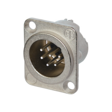 NC6MD-LX - XLR 6 штекер на панель, фланець D-типу, пайка, контакти - покриття срібло