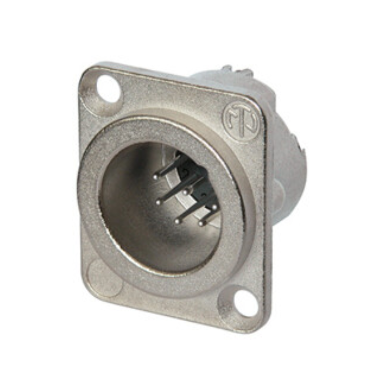 NC7MD-LX - XLR 7 штекер на панель, фланец D-типа, пайка, контакты- покрытие серебро