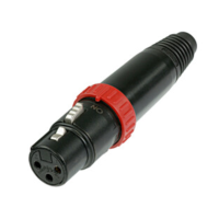 NC3FXS-B - Роз'єм XLR, кабельний, XS, гніздо, 3 контакти, з безшумним вимикачем, безшумне вимкнення мікрофонної лінії