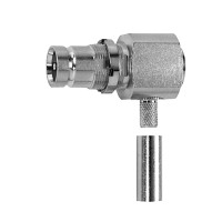 J01073G2001 - Разъём 1.6/5.6 кабельно - панельный, угловой, гнездо, обжим, ц. контакт пайка