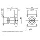 J01021H1059 - Разъём N панельный, гнездо, пайка, квадратный фланец 4 отв., 50 Ом, посадка