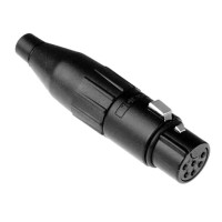 AC6AFB-AU - XLR 6 гнездо, литые контакты, черненый, зажим-крокодил, контакты- покрытие золото
