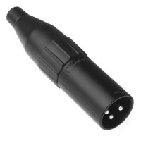 AC3MMB-AU - XLR 3 штекер, литые контакты, чернение, зажим-крокодил, контакты- покрытие золото