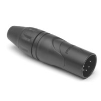 AX5MB-AU - XLR 5 штекер, литі контакти, чорнений, цанговий затискач, серія AX, контакти-покриття золото