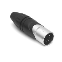 AX5M - XLR 5 штекер, литі контакти, нікель, цанговий затискач, серія AX, базова модель