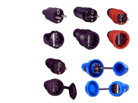 фото різних типів роз'ємів SCHUKO на білому фоні