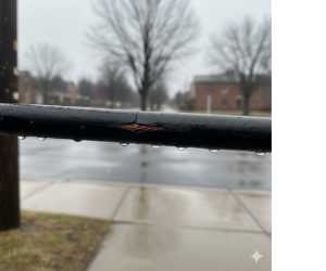 зображення кабелю з ізоляцією, що тріснула через потрапляння вологи всередину