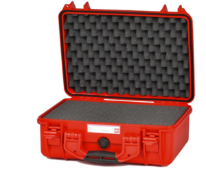 красный кейс с резаной кубической пеной 