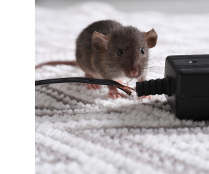 мышь грызёт зарядку от ноутбука