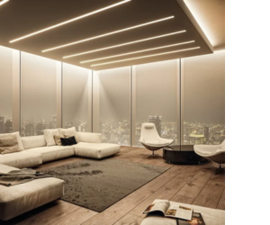 фото комнаты с освещением из лед лент в лед профилях