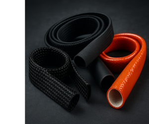 фото нейлоновой, полиэстеровой и силиконовой кабельной оплётки