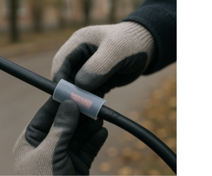 как надеть термоусадку на уличный кабель