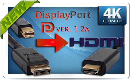 Фото Кабели DisplayPort / mini DisplayPort в HDMI, UltraHD 4K