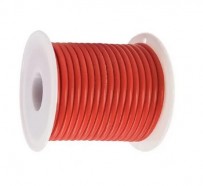 Фото Силовий кабель в силіконовій ізоляції SC-AWG22-RD, зовн.діам. 1.7мм, багатожильний 60*0.08 лужена мідь, макс.ток 8А, колір - червоний, Minzan (КНР)