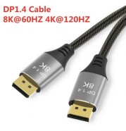 Фото Цифровий кабель DisplayPort DP2DP1.4-MM-03 DP166 , версія 1.4, штекер> штекер, діаметр-6 мм, 32.4 Гбіт/с, 144 МГц, в обплетенні колір графіт, довжина-3 м, I-Taki (КНР)