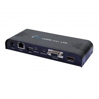 Фото1 LKV376 - Преобразователь сигнала RJ45 в цифровые HDMI (1080p) либо аналоговые сигналы VGA + стерео з