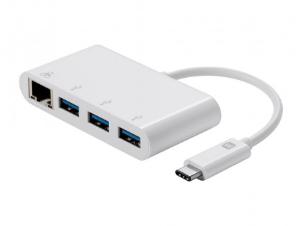 Фото1 MNP-USBC-HUB 3-портовый USB Хаб-адаптер USB 3.0 (тип С) штекер > 3х гнездо USB 3.0 (тип А) + гнездо 