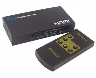Фото1 LKV331 - Видео коммутатор сигналов 3х1 с ИК пультом управления, 3 видеоисточника (HDMI) > 1 дисплей 
