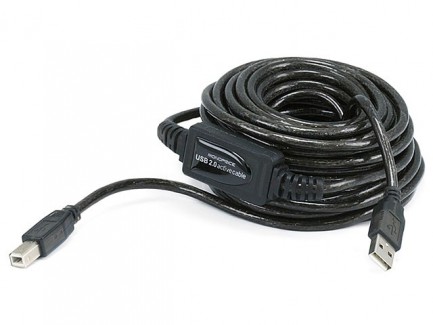 Фото1 MPA-USB-AB-MM-10 - Активний кабель USB2.0, A штекер > В штекер, длина -10 м