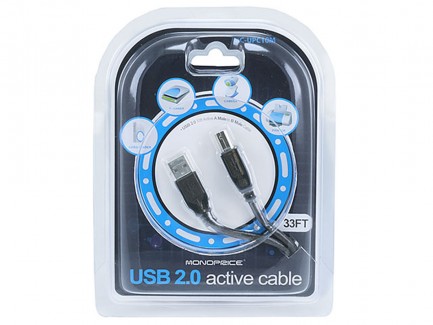 Фото4 MNP-AUSB-AM-BM-.. Активный кабель USB 2.0 (480Mbps) тип A штекер > тип B штекер