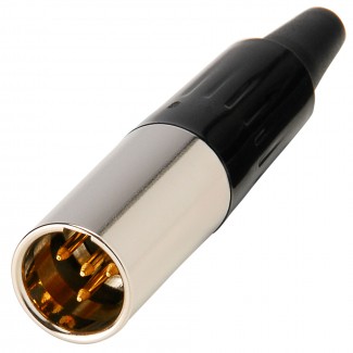 Фото1 92M-501(4P) gold - Разъем miniXLR 4-контактный, кабельный, штекер