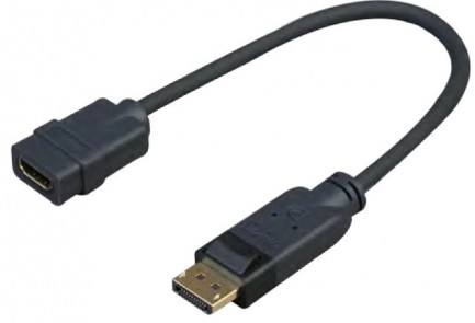 Фото1 ADDPHDMIF0.2 Кабель адаптер DisplayPort штекер - HDMI гнездо, длина 0.2 м.