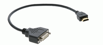 Фото1 ADHDMIDVIF0.2 Переходной цифровой кабель HDMI штекер > DVI гнездо, длина 0.2 м