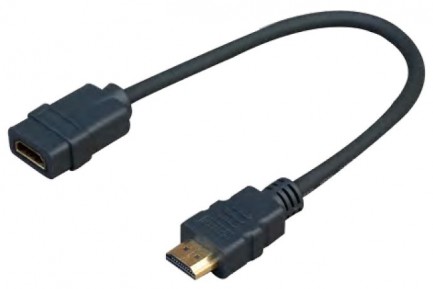 Фото1 ADHDMIMF0.2 Переходной цифровой кабель HDMI штекер > HDMI гнездо, длина 0.2 м.