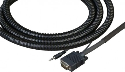 Фото1 AMVGAMJ-.. Бронированный VGA кабель со звуком, штекер 15 пин + jack 3.5 stereo > штекер 15 пин + jac